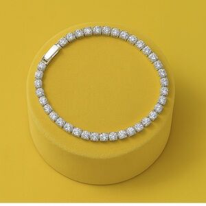 Tennis Bracelet Gold Plated 4.0mm Round Cubic Zirconia